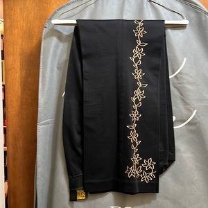 David Paul New York Gold Embroidered Pants